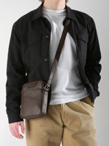 Leather Flandres Crossbody Bag Etrier Brown flandres EFLA729S-vue-porte