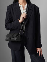 Sac Bandouli�re S Agnes Cuir Etrier Noir agnes EAGC205S-vue-porte