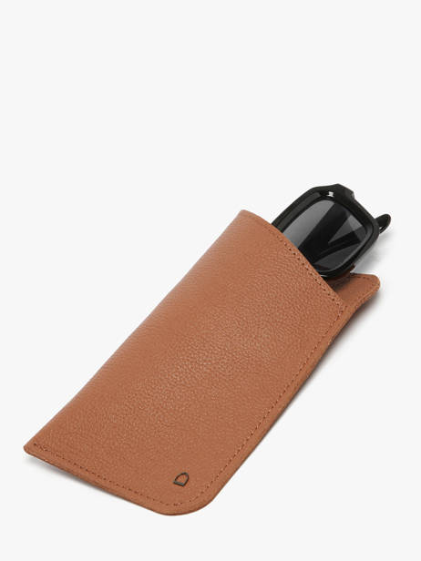 Sunglass Case Leather Etrier Brown madras EMAD5017 other view 1
